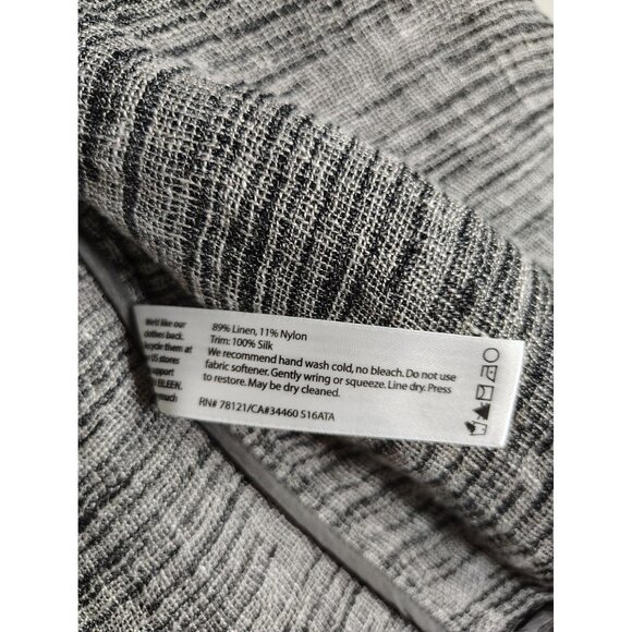 Eileen Fisher Gray Linen Blend Cardigan Size Medium Petite Gauzy Lightweight - Picture 4 of 10